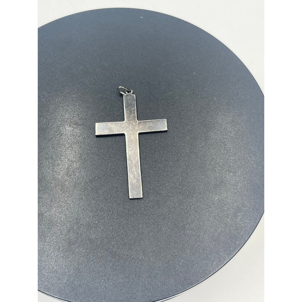Sterling Silver 925‎ Minimal Cross Pendant Christian Faith Religious 7.6. Grams